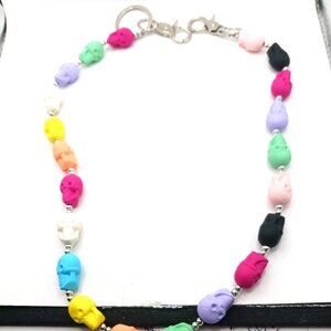 Multi Colored Skull Single Layer Pants Or Wallet Chain 25 Inches